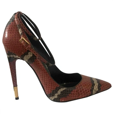 Pre-owned Tom Ford Brown Python Heels