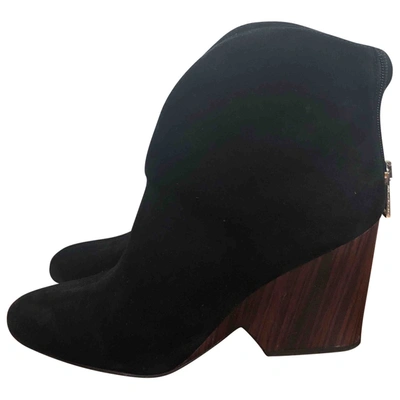 Pre-owned Diane Von Furstenberg Leather Boots In Black