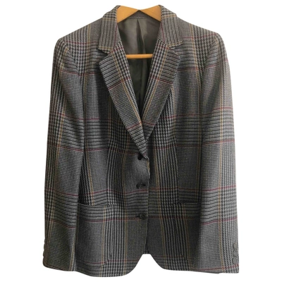 Pre-owned Burberry Wool Suit Jacket In Grey