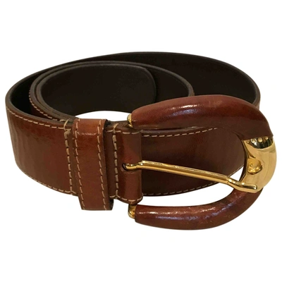 Pre-owned Furla Leather Belt In Brown