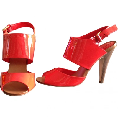 Pre-owned Bcbg Max Azria Red Patent Leather Sandals