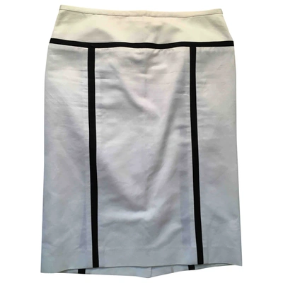 Pre-owned Narciso Rodriguez Linen Mid-length Skirt In White