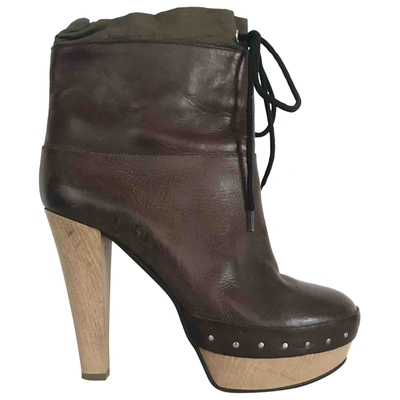 Pre-owned Marni Leather Snow Boots In Brown