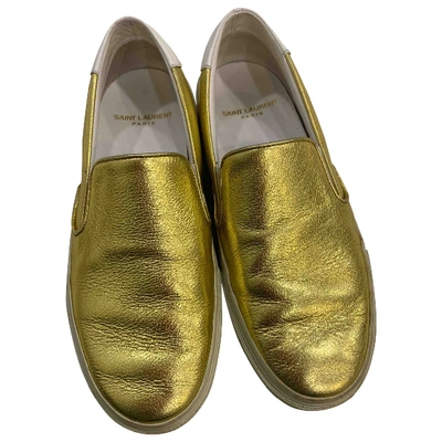 Pre-owned Saint Laurent Gold Leather Trainers