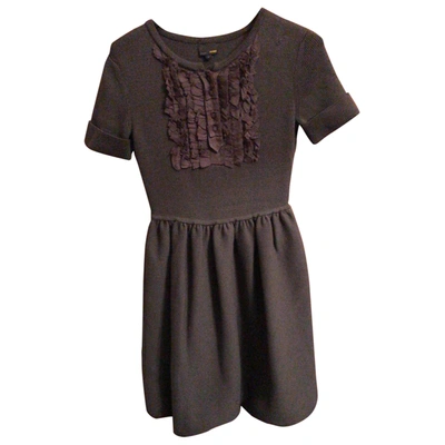 Pre-owned Fendi Wool Mid-length Dress In Brown