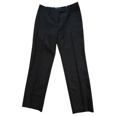 Pre-owned Lucien Pellat-finet Wool Straight Pants In Black