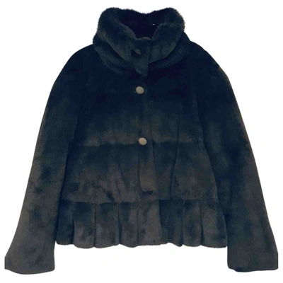 Pre-owned Armani Collezioni Green Faux Fur Coat