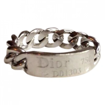 Pre-owned Dior White White Gold Rings