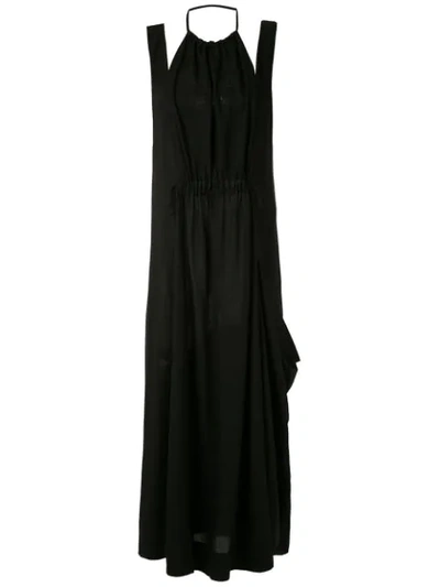 Mara Mac Asymmetric Maxi Dress In Black