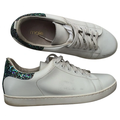 Pre-owned Maje Leather Trainers In White