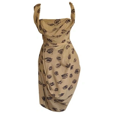 Pre-owned Vivienne Westwood Red Label Silk Mid-length Dress In Gold