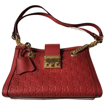 Pre-owned Gucci Padlock Red Leather Handbag