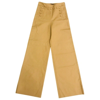 Pre-owned Co Straight Trousers In Brown