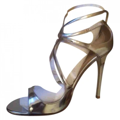 Pre-owned Jimmy Choo Lance Leather Sandal In Silver