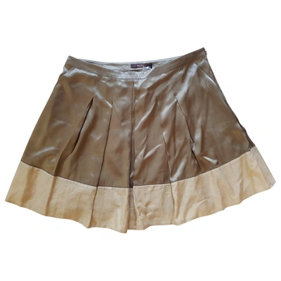 Pre-owned Reiss Silk Mid-length Skirt In Beige