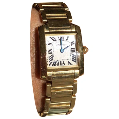 Pre-owned Cartier Tank Française Yellow Gold Watch