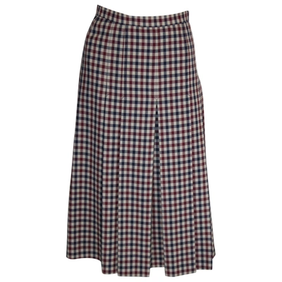 Pre-owned Aquascutum Wool Mid-length Skirt In Multicolour