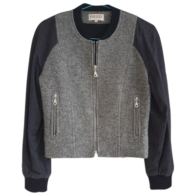 Pre-owned Kenzo Wool Jacket In Grey