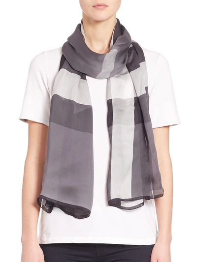 Burberry Mega Check Ultra-washed Satin Scarf In Grey