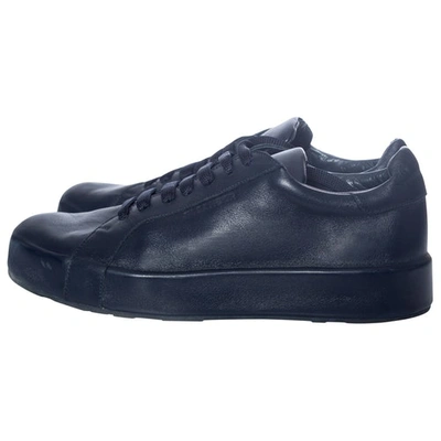 Pre-owned Jil Sander Blue Leather Trainers