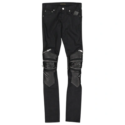 Pre-owned Saint Laurent Leather Slim Pants In Black