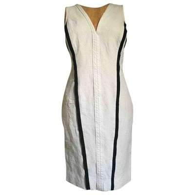 Pre-owned Narciso Rodriguez Linen Dress In White