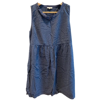 Pre-owned Claudie Pierlot Silk Mini Dress In Blue