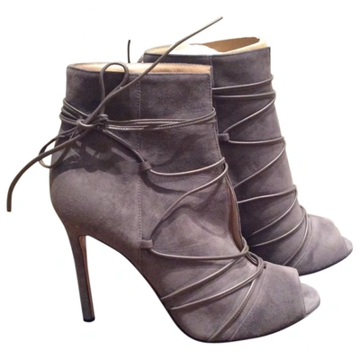 Pre-owned Gianvito Rossi Lace Up Boots In Anthracite