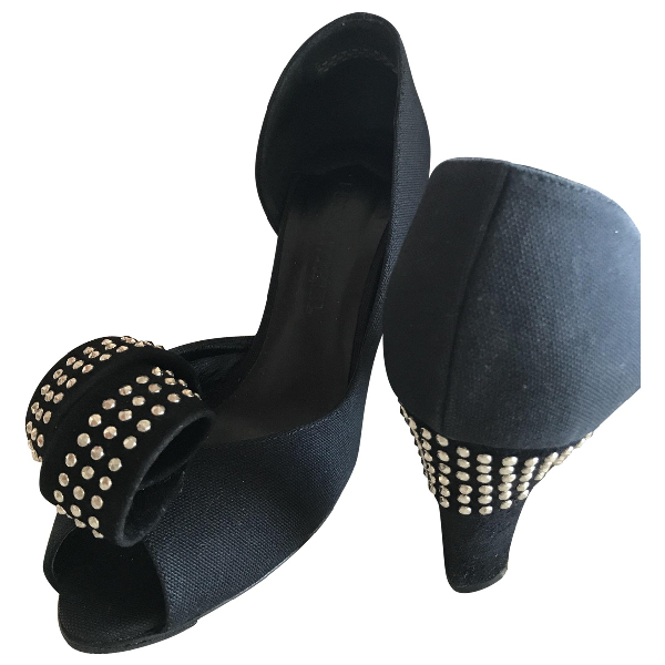 Pre-Owned Sonia Rykiel Black Cloth Heels | ModeSens