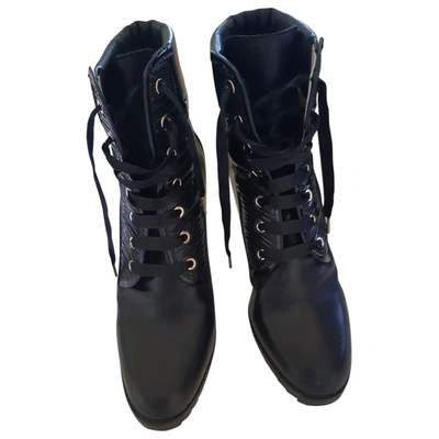 Pre-owned Alberto Guardiani Black Leather Ankle Boots