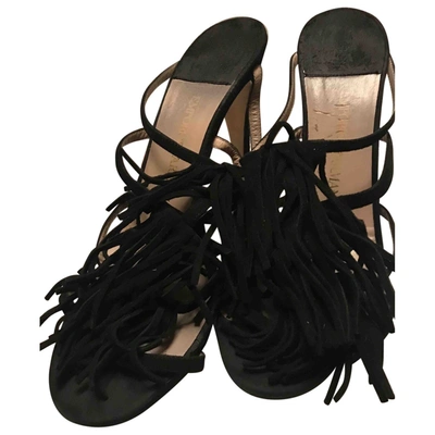 Pre-owned Emporio Armani Black Suede Sandals