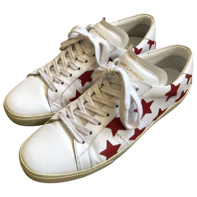 Pre-owned Saint Laurent Court Leather Trainers In White