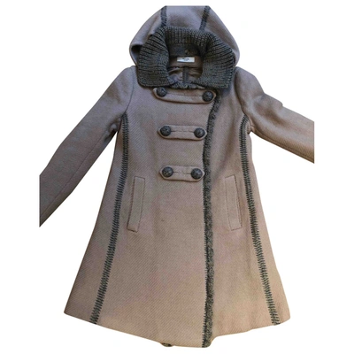 Pre-owned Prada Wool Dufflecoat In Camel