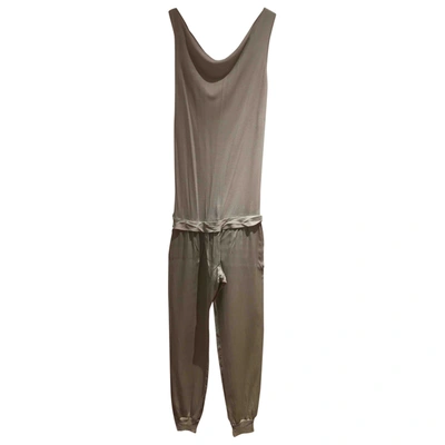 Pre-owned Patrizia Pepe Silk Jumpsuit In Beige