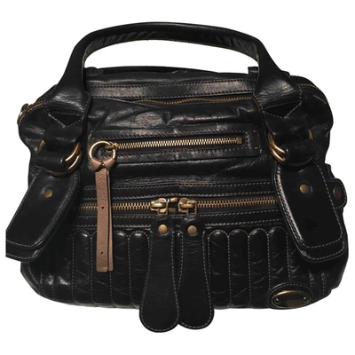 Pre-owned Chloé Bay Leather Handbag In Black