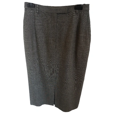 Pre-owned Giorgio Armani Wool Mid-length Skirt In Grey