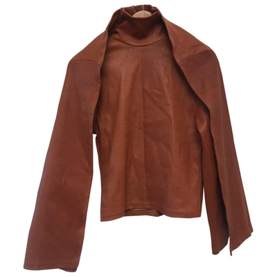 Pre-owned Y/project Leather Top In Brown