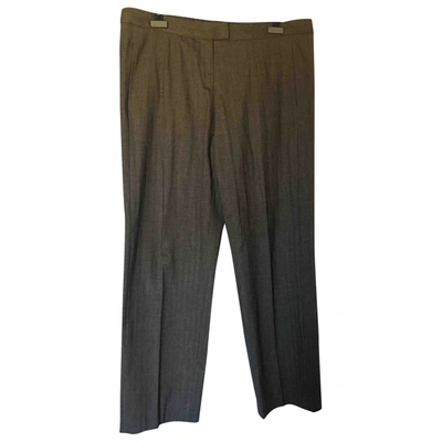 Pre-owned Kenzo Wool Straight Trousers In Anthracite
