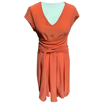 Pre-owned Peter Jensen Silk Mid-length Dress In Orange