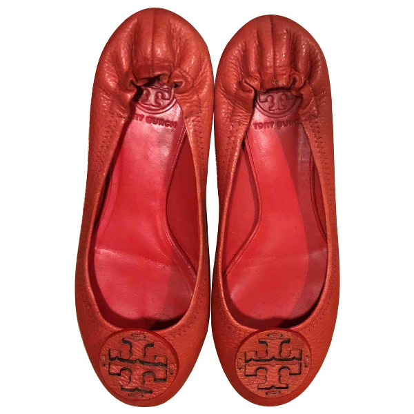 tory burch red patent flats
