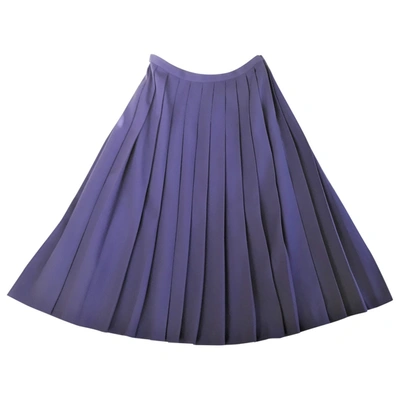 Pre-owned Valentino Wool Mid-length Skirt In Purple