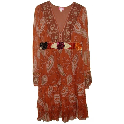 Pre-owned Blumarine Brown Silk Dress