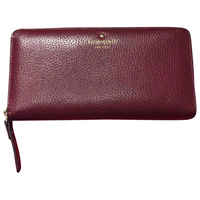 Pre-owned Kate Spade Leather Purse In Burgundy