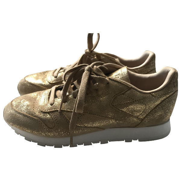 Pre-Owned Reebok Gold Glitter Trainers | ModeSens