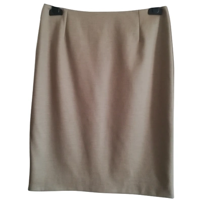 Pre-owned Marella Wool Mid-length Skirt In Beige