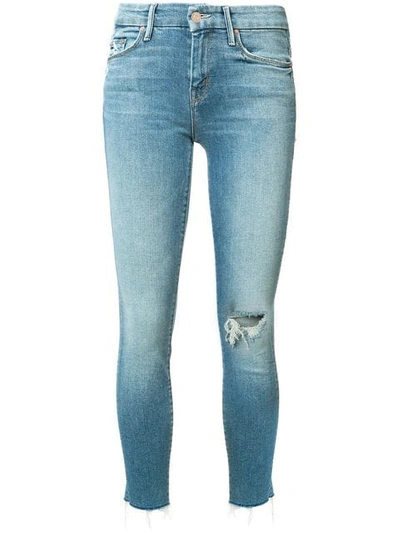 Mother The Looker Ankle Fray Skinny Mid-rise Jeans In Love Gun