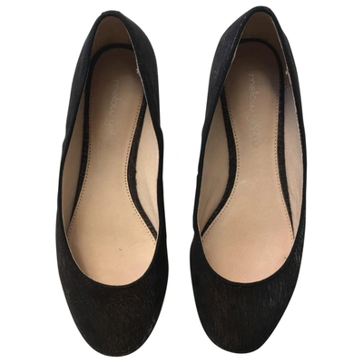 Pre-owned Mellow Yellow Cloth Ballet Flats In Black
