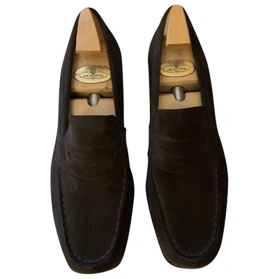 Pre-owned Jm Weston Flats In Brown