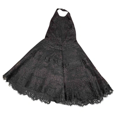 Pre-owned Elie Saab Lace Mini Dress In Black