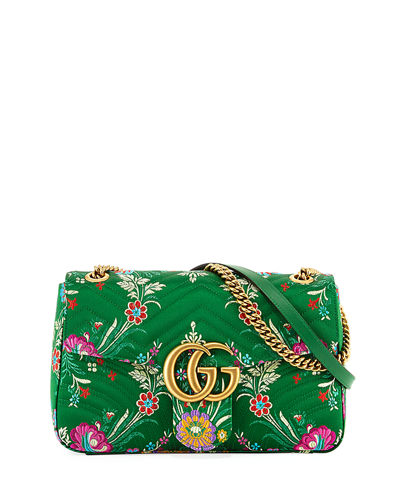 gg marmont floral jacquard shoulder bag